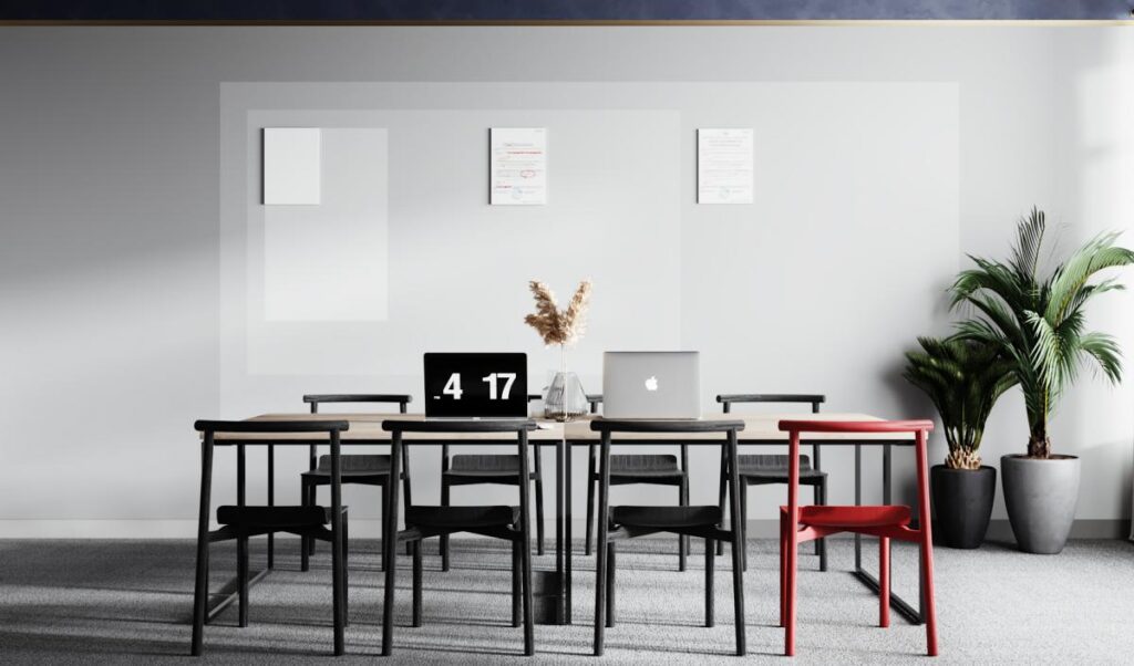 Дизайн кабинета психолога для групповых программ в светлых оттенках —  3Д-эскиз студии "Градиз"