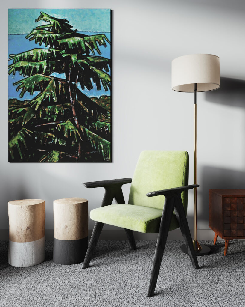 Дизайн кабинета психолога в светлых оттенках с советской мебелью —  3Д-эскиз студии "Градиз"